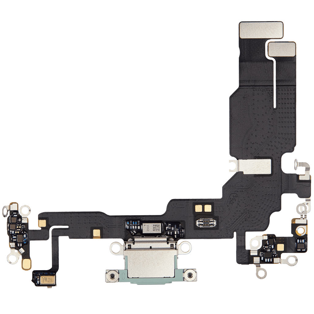 Charging Port Flex Cable For iPhone 15 (Used OEM Pull) (Green)