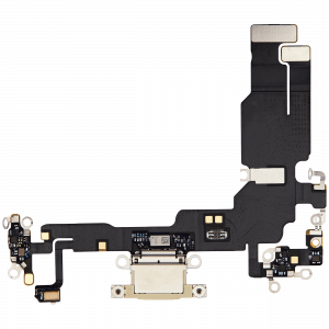 Charging Port Flex Cable For iPhone 15 (Used OEM Pull) (Yellow)