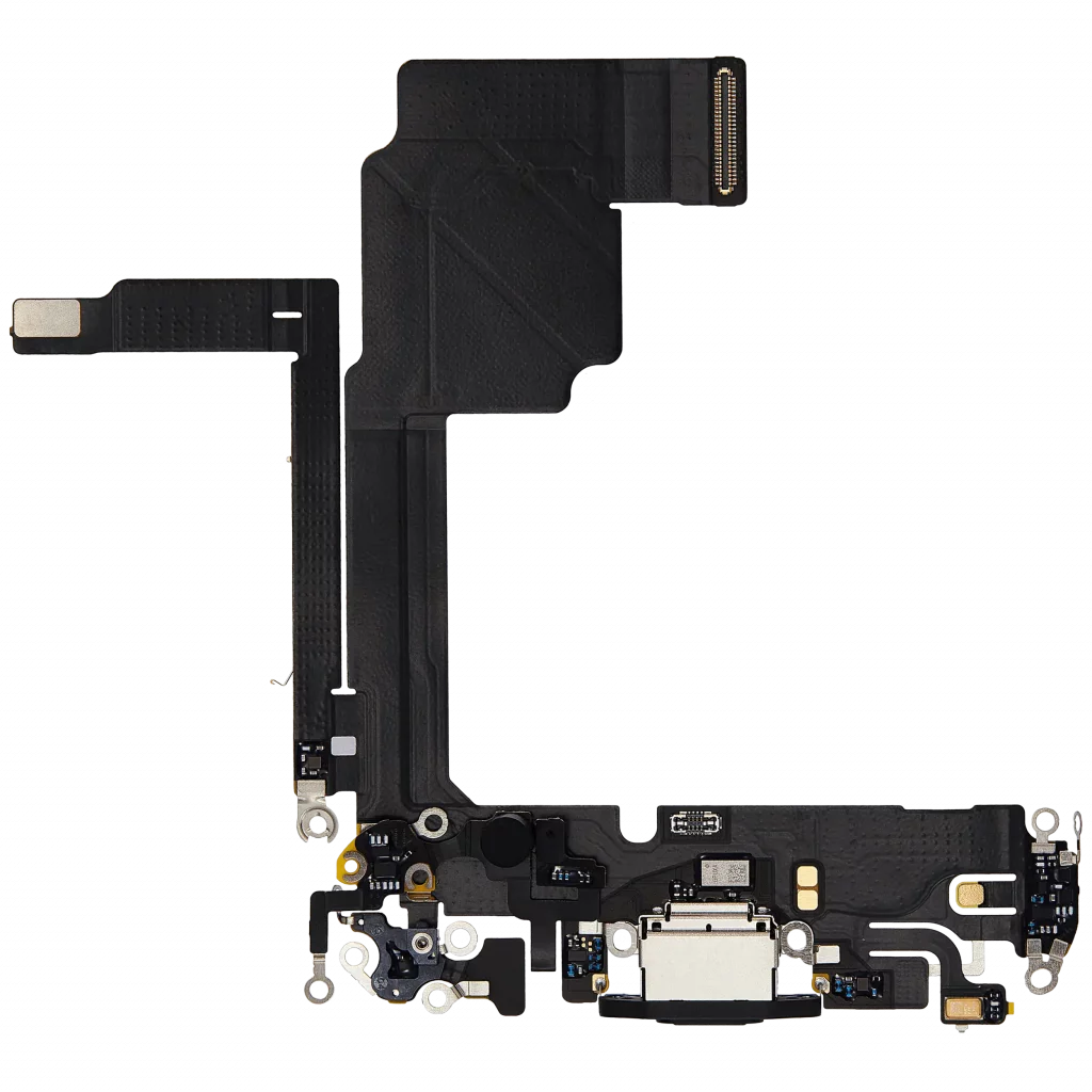 Charging Port Flex Cable For iPhone 15 Pro (Used OEM Pull) (Black Titanium)