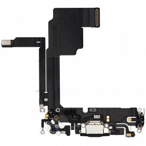 Charging Port Flex Cable For iPhone 15 Pro (Used OEM Pull) (Black Titanium)