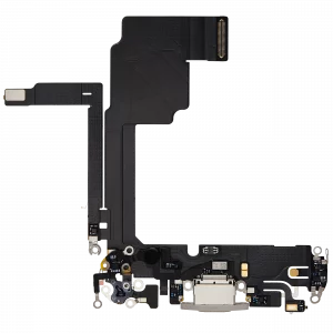 Charging Port Flex Cable For iPhone 15 Pro (Used OEM Pull) (White Titanium)