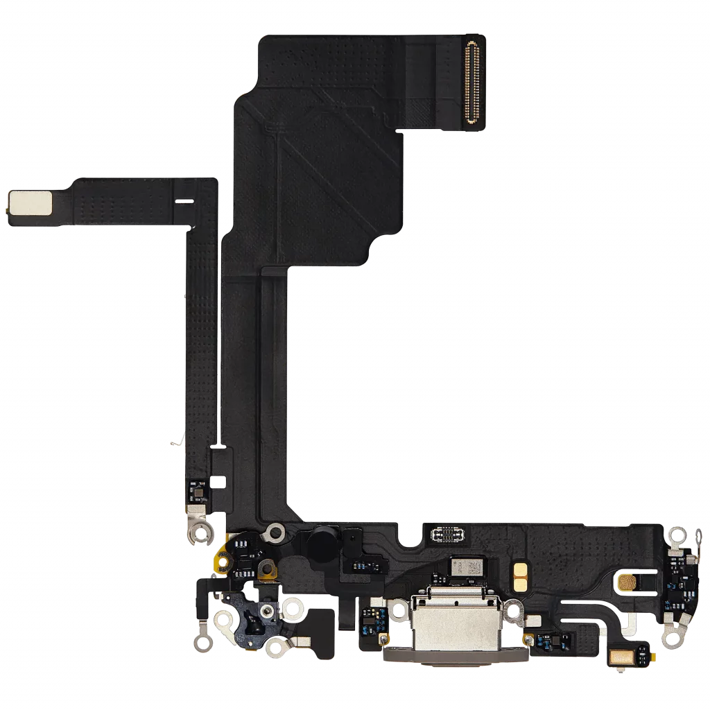 Charging Port Flex Cable For iPhone 15 Pro (Used OEM Pull) (Natural Titanium)