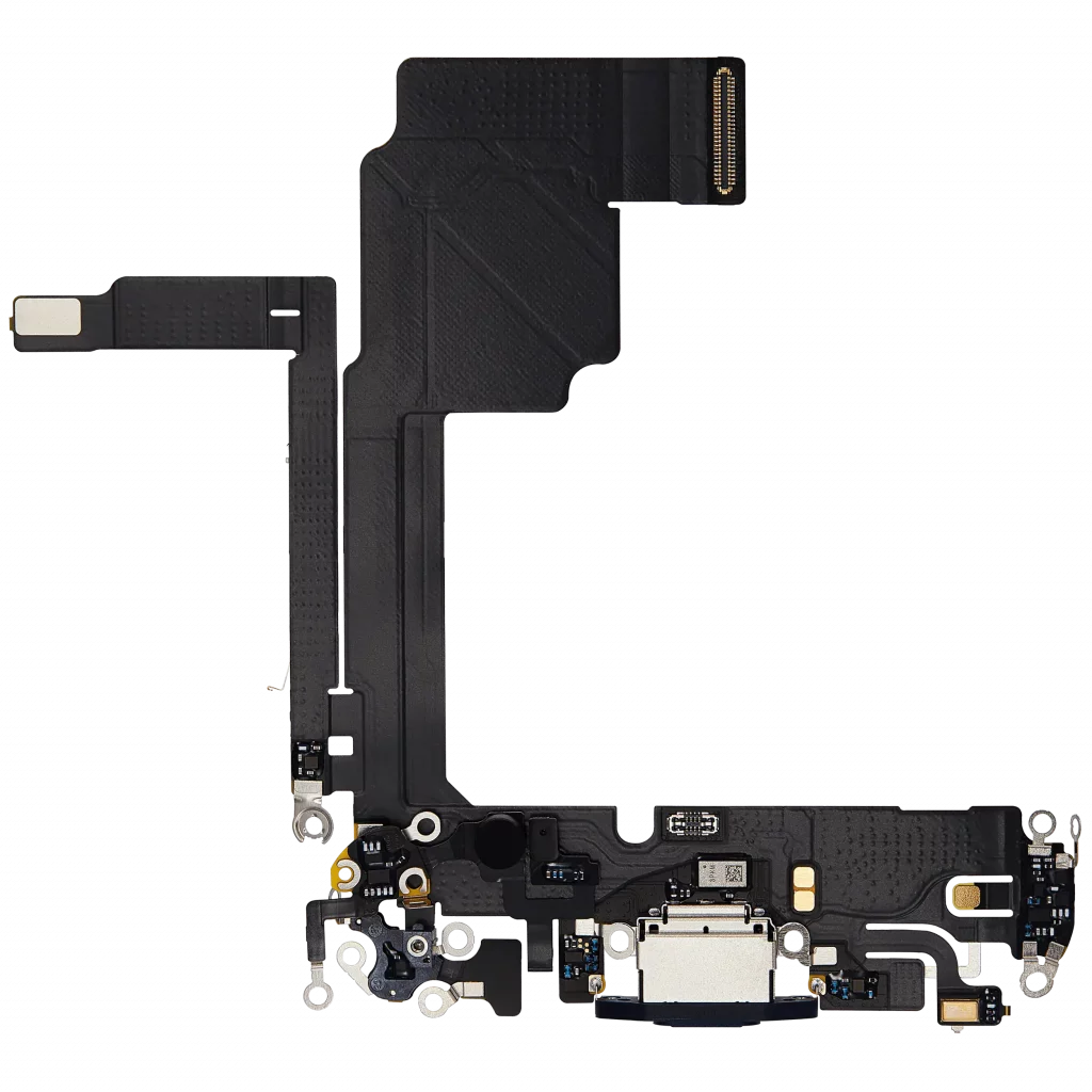Charging Port Flex Cable For iPhone 15 Pro (Used OEM Pull) (Blue Titanium)