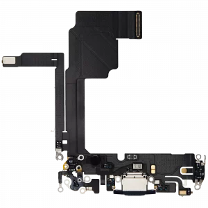 Charging Port Flex Cable For iPhone 15 Pro (Used OEM Pull) (Blue Titanium)