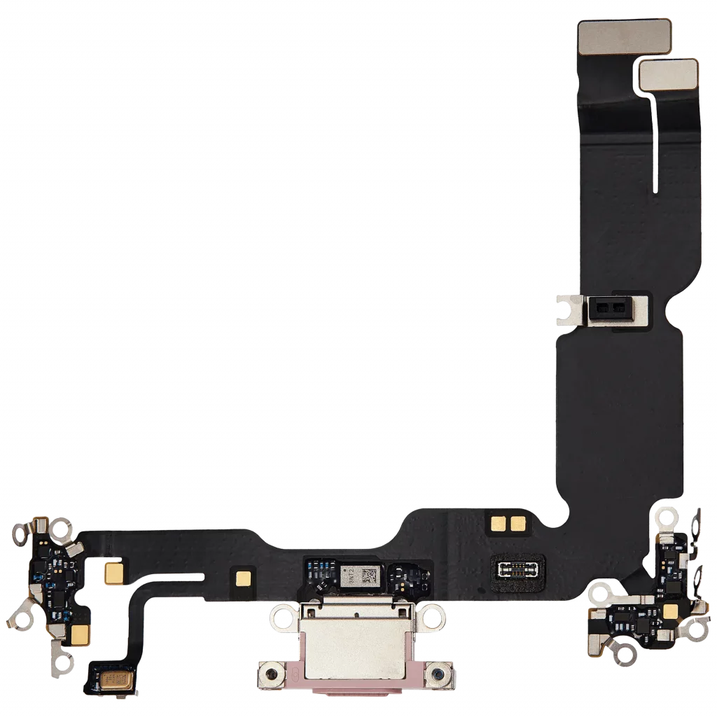 Charging Port Flex Cable For iPhone 15 Plus (Used OEM Pull) (Pink)