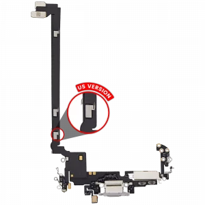 Charging Port Flex Cable For iPhone 17 Pro Max (Used OEM Pull) (US Version) (Silver)