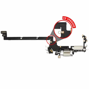 Charging Port Flex Cable For iPhone 17 Pro (Used OEM Pull) (US Version) (Silver)