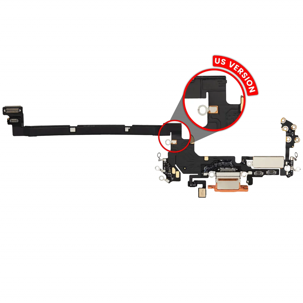 Charging Port Flex Cable For iPhone 17 Pro (Used OEM Pull) (US Version) (Cosmic Orange)