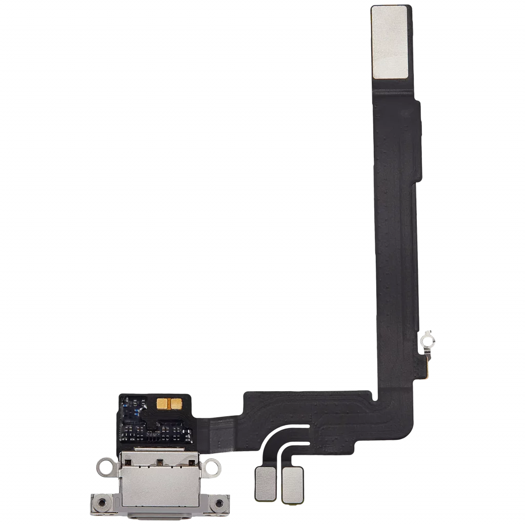 Charging Port Flex Cable For iPhone 16 Pro Max (Used OEM Pull) (White Titanium)