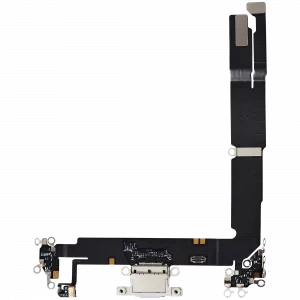 Charging Port Flex Cable For iPhone 16 Plus (Used OEM Pull) (White)