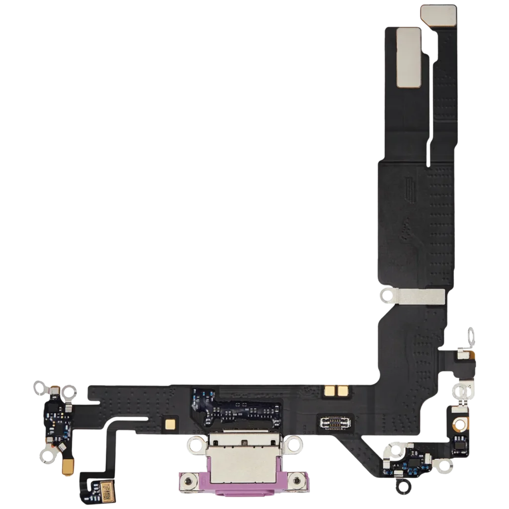 Charging Port Flex Cable For iPhone 16 (Used OEM Pull) (Pink)