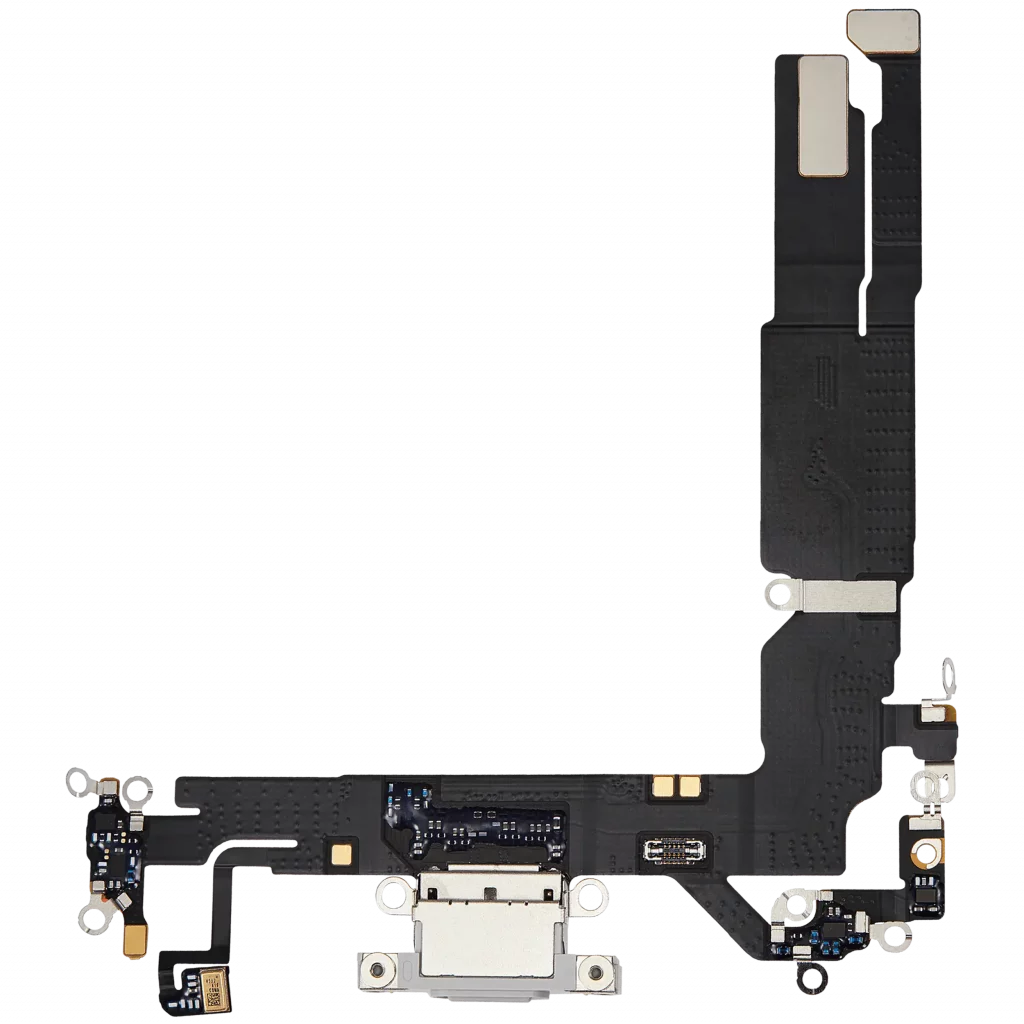 Charging Port Flex Cable For iPhone 16 (Used OEM Pull) (White)