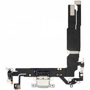 Charging Port Flex Cable For iPhone 16 (Used OEM Pull) (White)