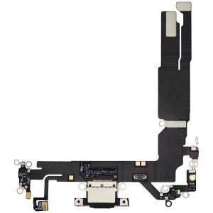 Charging Port Flex Cable For iPhone 16 (Used OEM Pull) (Black)