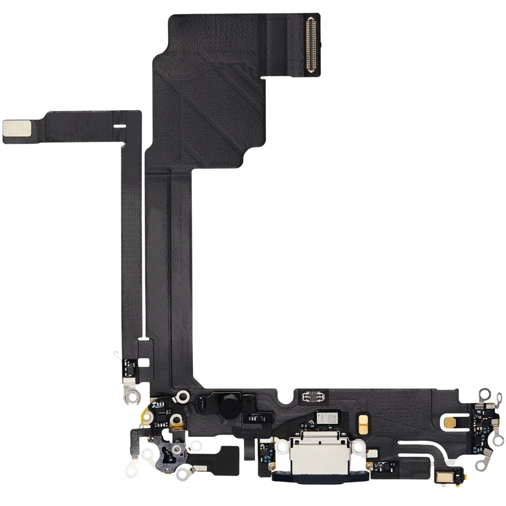 Charging Port Flex Cable For iPhone 15 Pro Max (Used OEM Pull) (Blue Titanium)