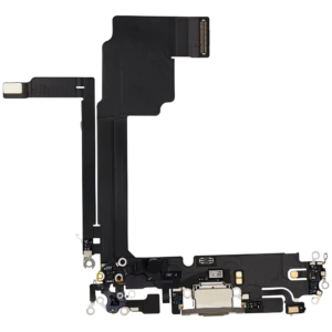 Charging Port Flex Cable For iPhone 15 Pro Max (Used OEM Pull) (Natural Titanium)