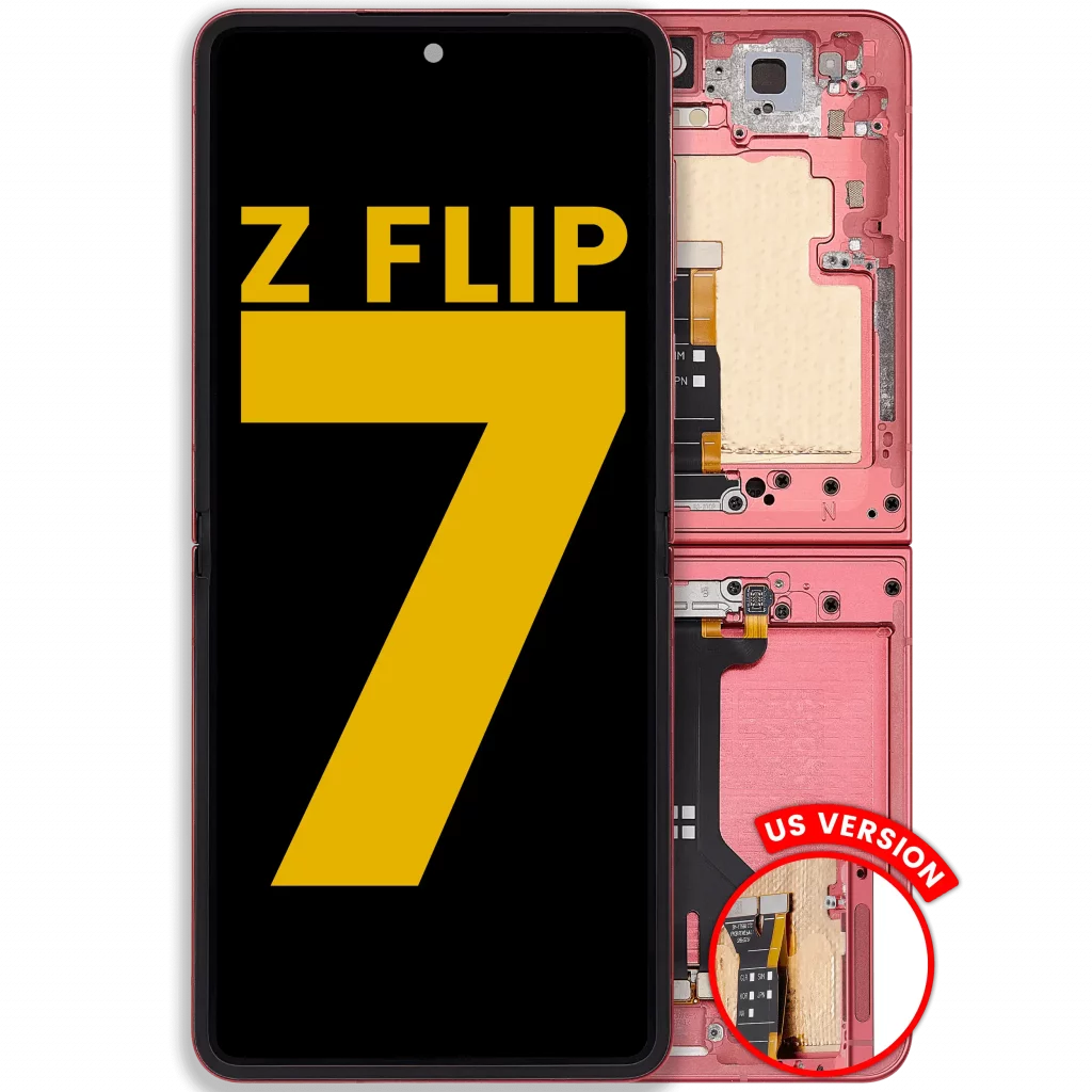 Inner OLED Assembly With Frame For Samsung Galaxy Z Flip 7 5G (US & International) (Refurbished) (Coral Red)