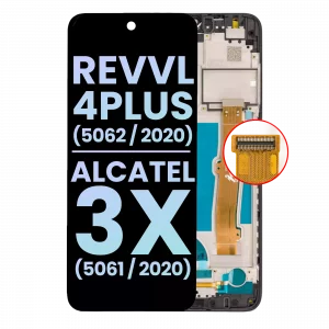 LCD Assembly With Frame For T-Mobile Revvl 4 Plus (5062 / 2020) / Alcatel 3X (5061 / 2020) (Genuine OEM) (Black)