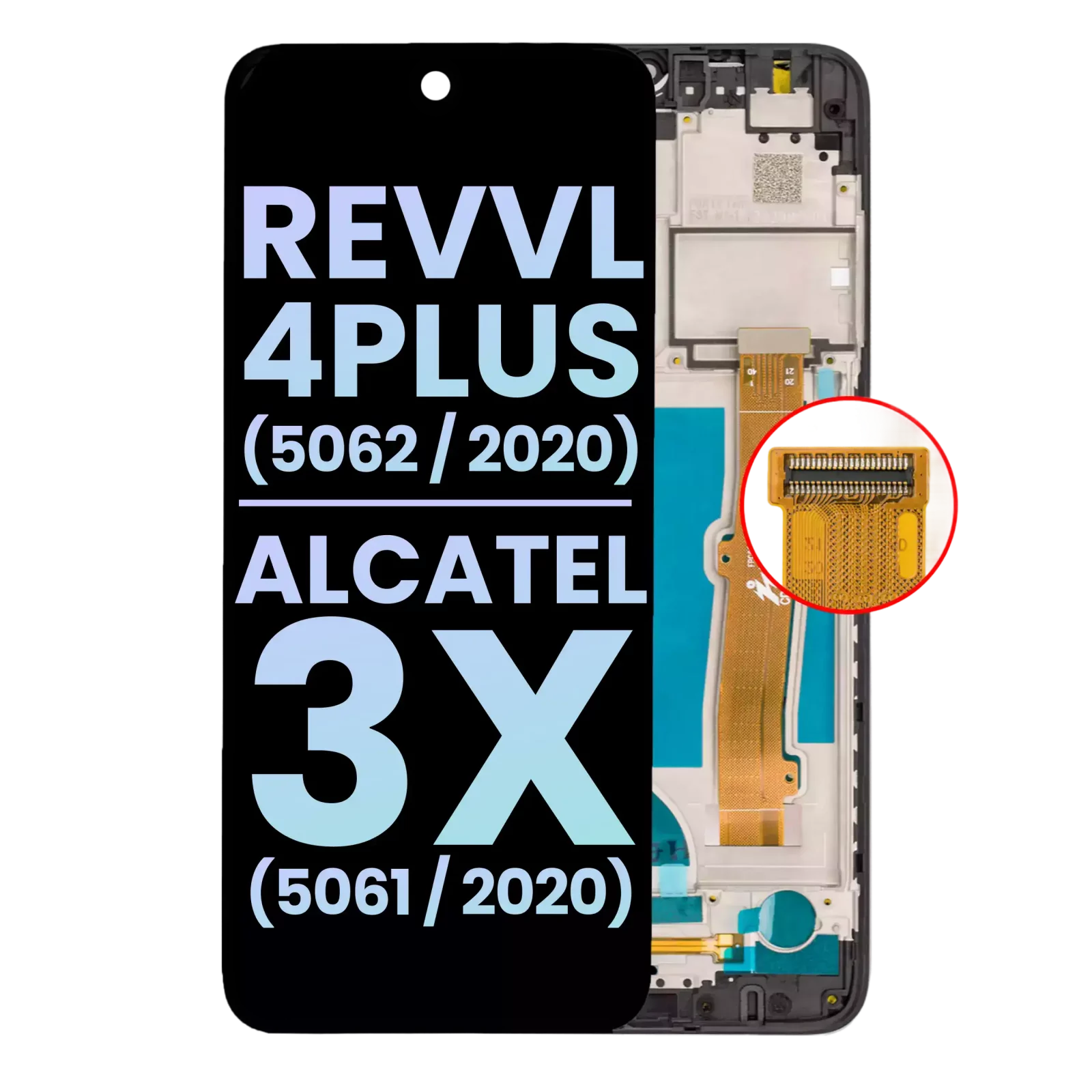 LCD Assembly With Frame For T-Mobile Revvl 4 Plus (5062 / 2020) / Alcatel 3X (5061 / 2020) (Genuine OEM) (Black)