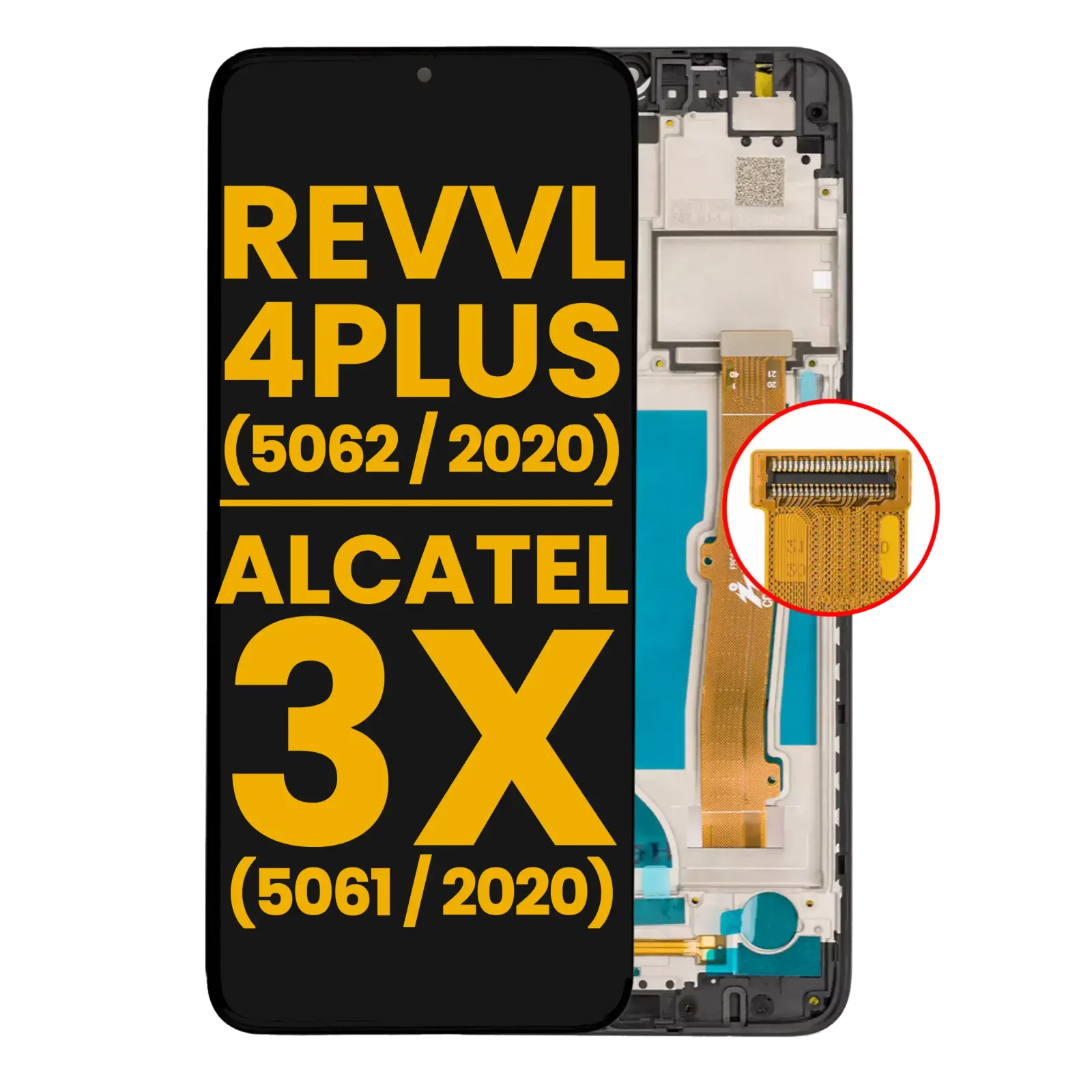 LCD Assembly With Frame For T-Mobile Revvl 4 Plus (5062 / 2020) / Alcatel 3X (5061 / 2020) (Refurbished) (Black)