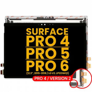 LCD Assembly With Digitizer For Microsoft Surface Pro 4 (1724) (Version 2 / LG LCD Version: LP123WQ1) / Surface Pro 5 (1796) / Surface Pro 6 (1807) (Refurbished) (Black)