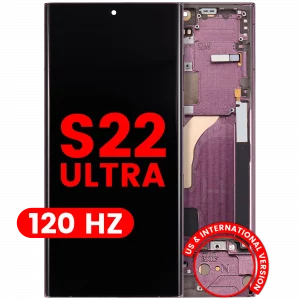 OLED Assembly With Frame For Samsung Galaxy S22 Ultra 5G (US & International Version) (Aftermarket Plus) (120Hz) (Burgundy)