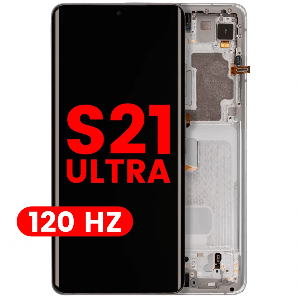 OLED Assembly With Frame For Samsung Galaxy S21 Ultra 5G (Aftermarket Plus) (120Hz) (Phantom Silver)