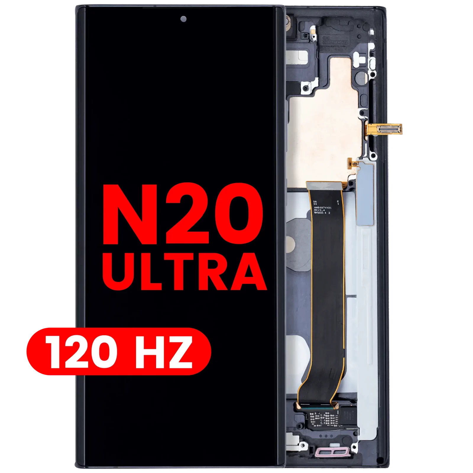 OLED Assembly With Frame For Samsung Galaxy Note 20 Ultra 5G (Aftermarket Plus) (120Hz) (Mystic Black)