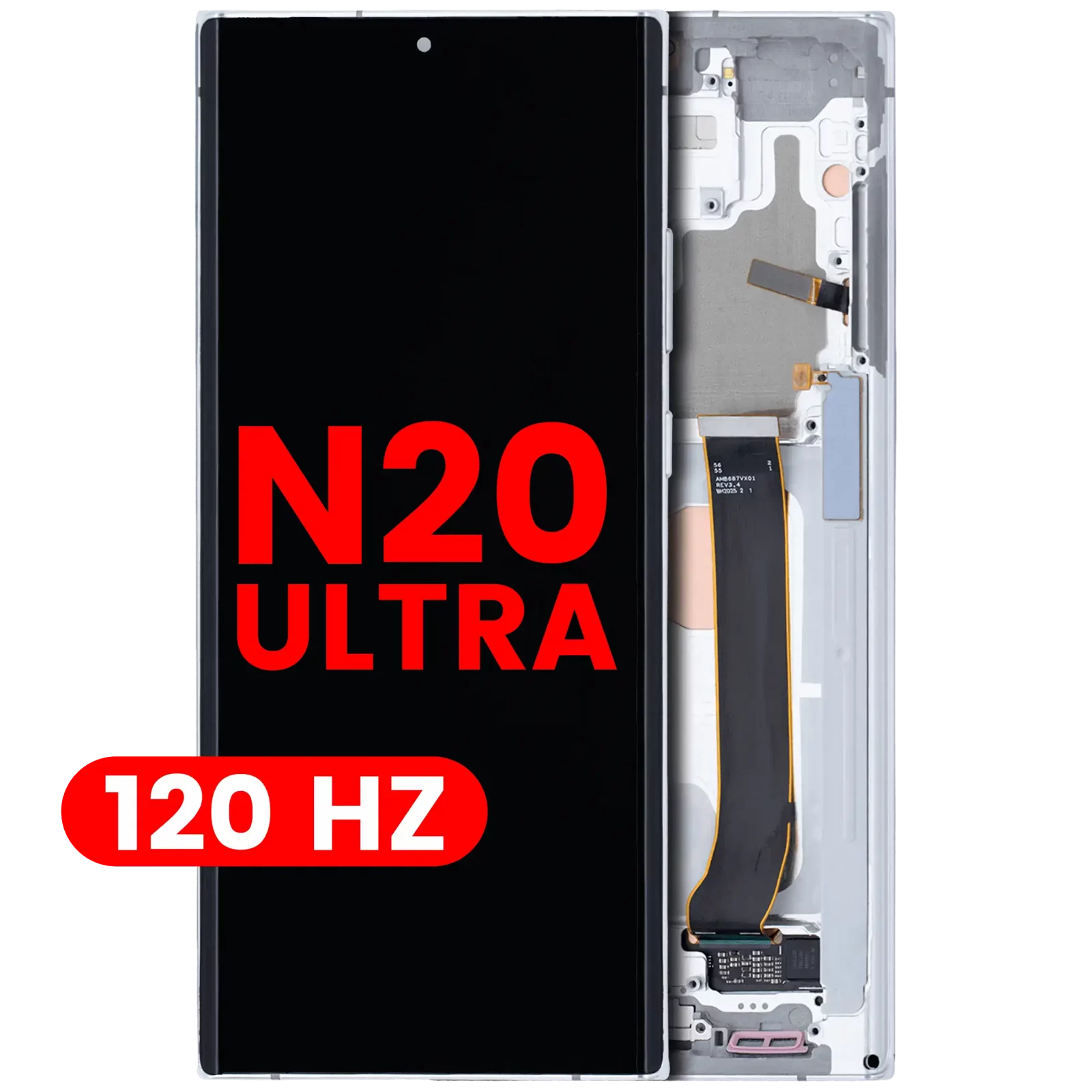 OLED Assembly With Frame For Samsung Galaxy Note 20 Ultra 5G (Aftermarket Plus) (120Hz) (Mystic White)