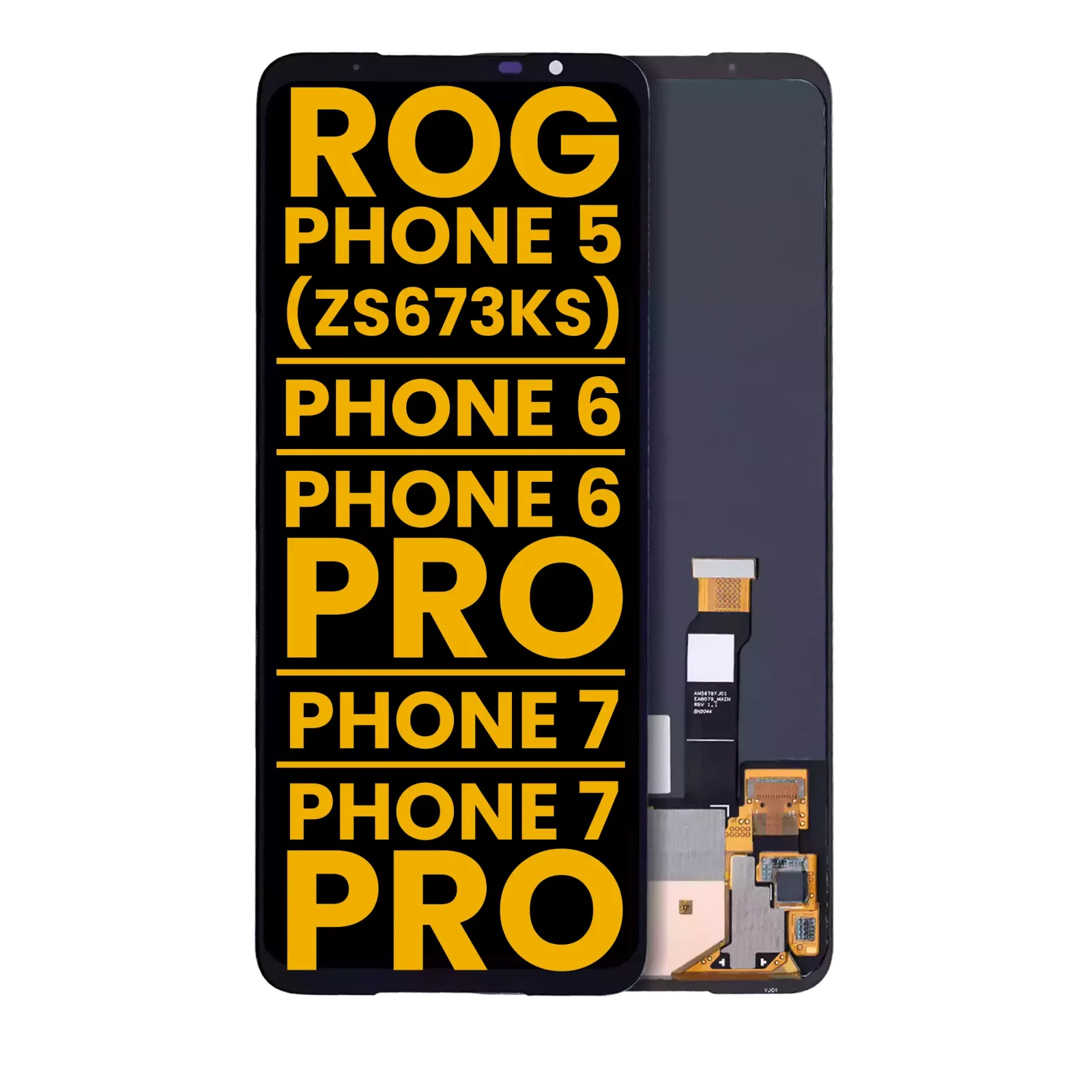OLED Assembly Without Frame For Asus ROG Phone 5 (ZS673KS) / ROG Phone 6 / ROG Phone 6 Pro / ROG Phone 7 / ROG Phone 7 Pro (Refurbished) (All Colors)