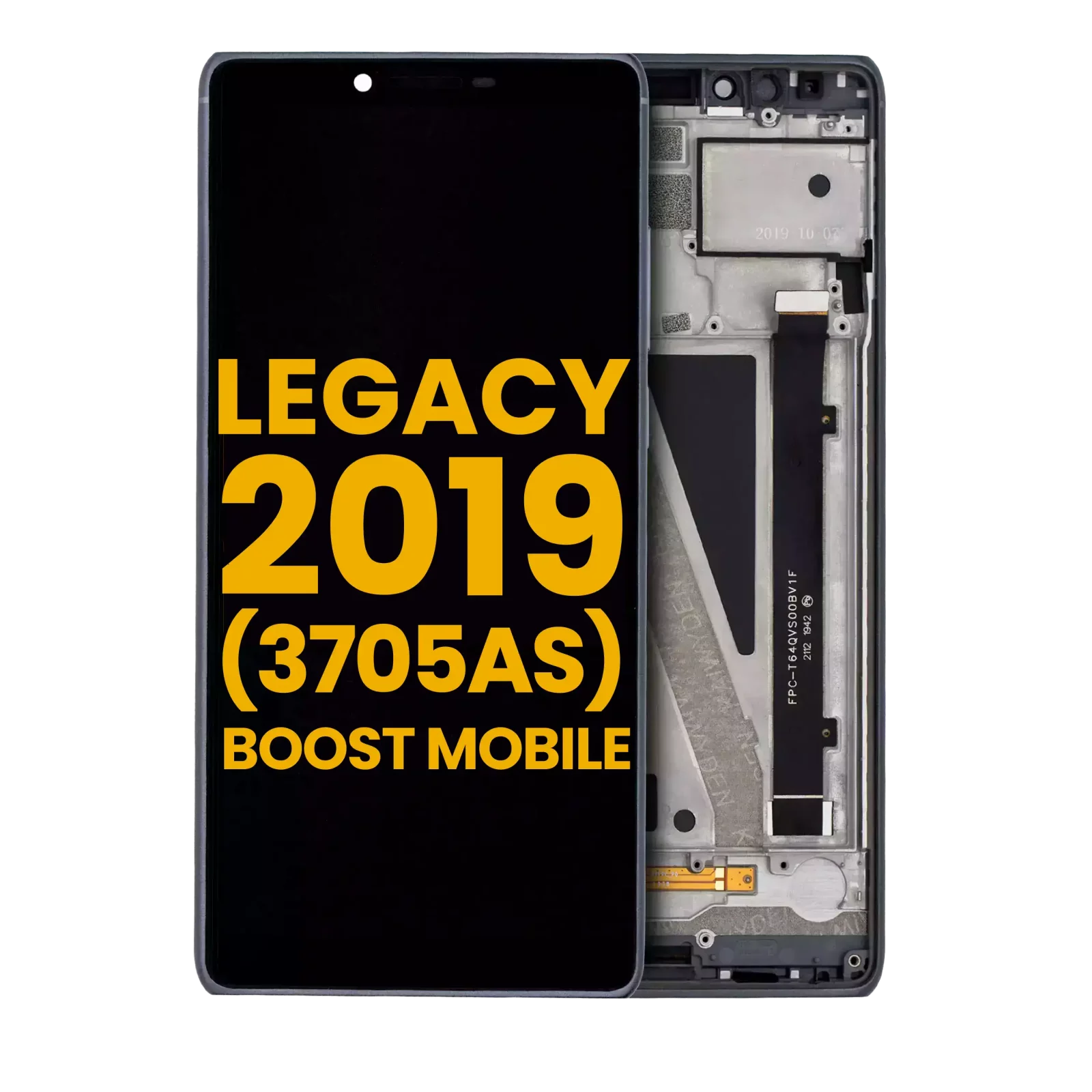 LCD Assembly With Frame For Coolpad Legacy 2019 (3705AS / Boost Mobile Version) (Refurbished) (Black)
