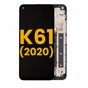 LCD Assembly With Frame For LG K61 (2020) (Refurbished) (Black)