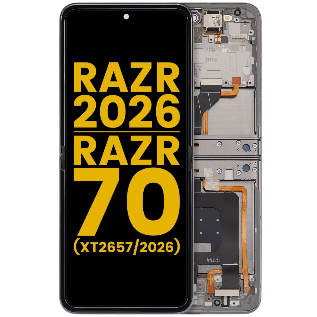 OLED Assembly With Frame For Motorola Razr 2026 / Razr 70 (XT2657 / 2026) (Refurbished) (Hematite)