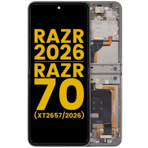 OLED Assembly With Frame For Motorola Razr 2026 / Razr 70 (XT2657 / 2026) (Refurbished) (Hematite)