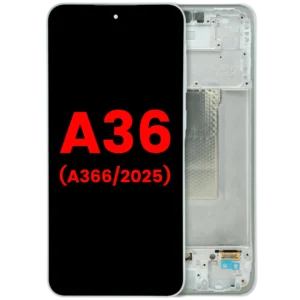 OLED Assembly With Frame For Samsung Galaxy A36 5G (A366 / 2025) (Aftermarket Plus) (White)