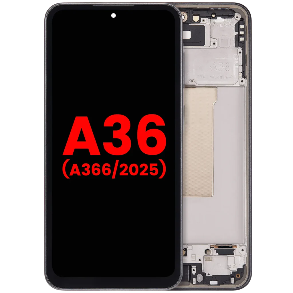 OLED Assembly With Frame For Samsung Galaxy A36 5G (A366 / 2025) (Aftermarket Plus) (Black)