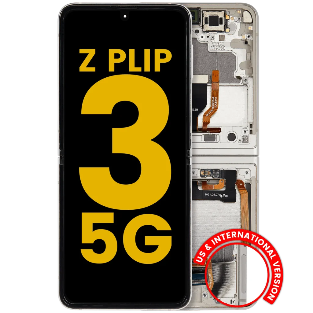 Inner OLED Assembly With Frame For Samsung Galaxy Z Flip 3 5G (US & International) (Refurbished) (White)