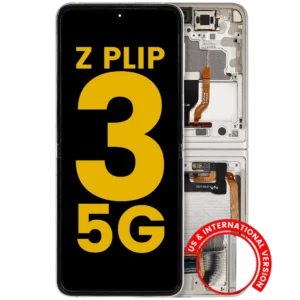 Inner OLED Assembly With Frame For Samsung Galaxy Z Flip 3 5G (US & International) (Refurbished) (White)