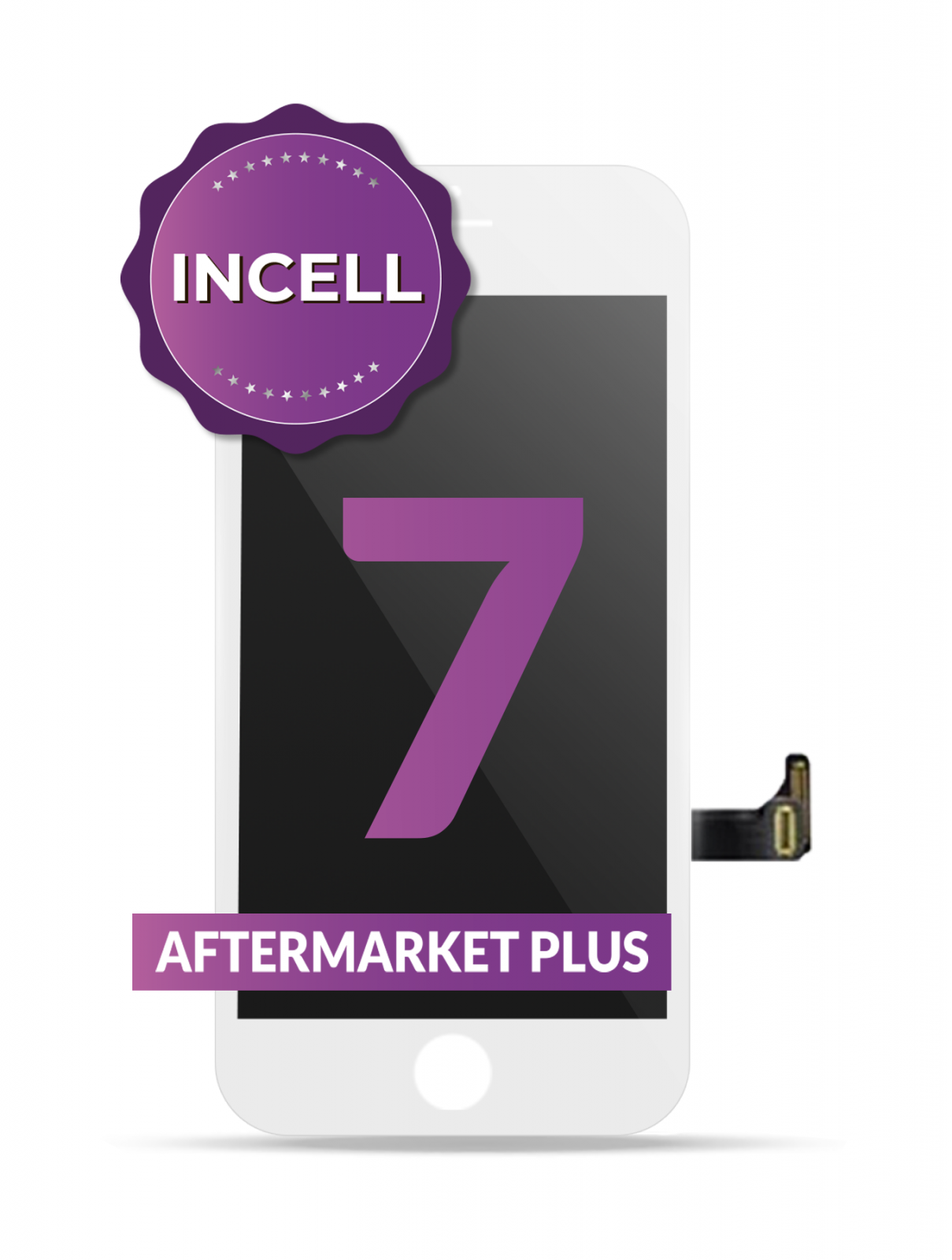 LCD Assembly With Steel Plate For iPhone 7 (Aftermarket Plus: Incell) (White)
