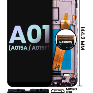 LCD Assembly With Frame For Samsung Galaxy A01 (A015A / A015F) (Micro USB Frame / Narrow FPC Connector) (Service Pack) (All Colors)