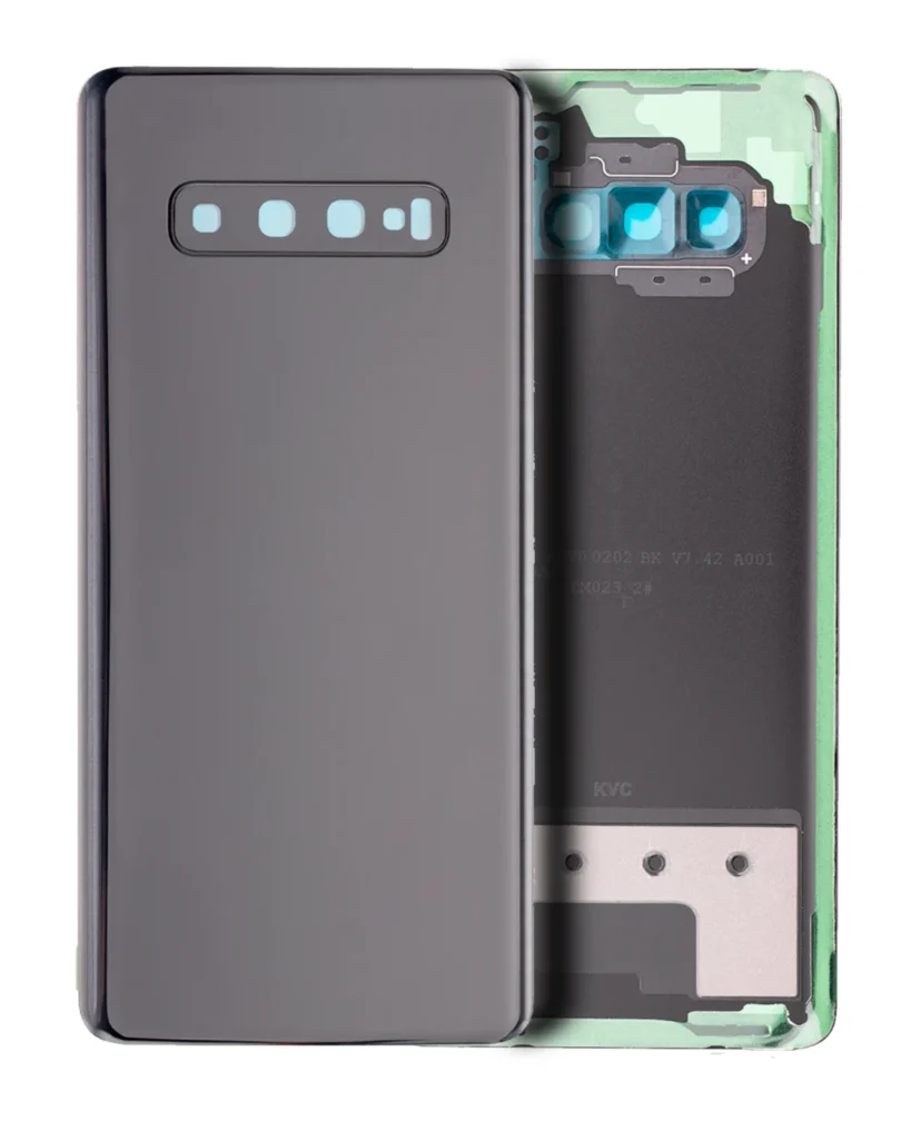 Back Cover Glass With Camera Lens For Samsung Galaxy S10 Plus (No Logo) (Aftermarket Plus) (Prism Black)
