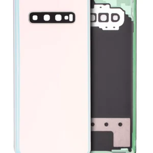 Back Cover Glass With Camera Lens For Samsung Galaxy S10 Plus (No Logo) (Aftermarket Plus) (Prism White)