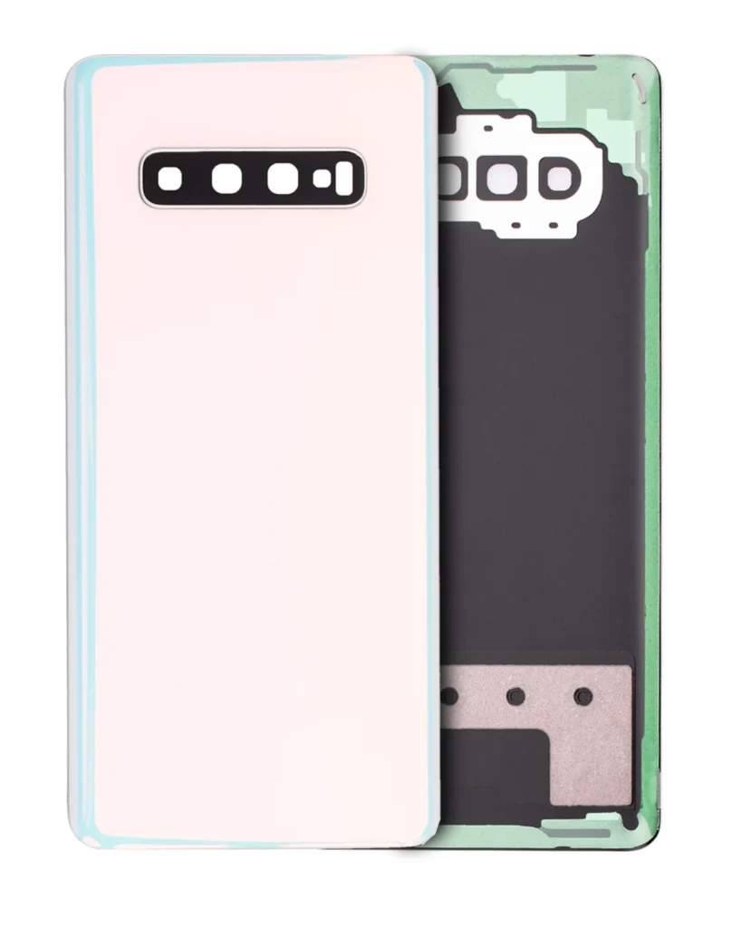 Back Cover Glass With Camera Lens For Samsung Galaxy S10 Plus (No Logo) (Aftermarket Plus) (Prism White)