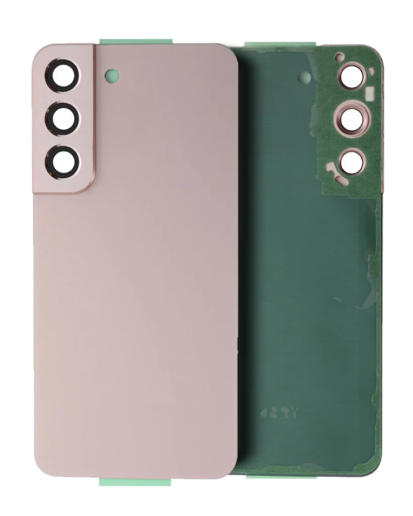 Back Cover Glass With Camera Lens For Samsung Galaxy S22 5G (Service Pack) (Pink Gold)