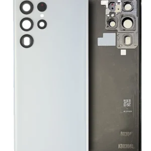 Back Cover Glass With Camera Lens For Samsung Galaxy S22 Ultra (Service Pack) (White)