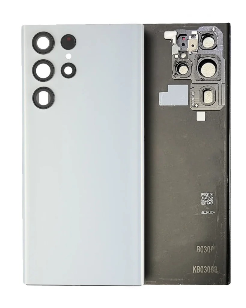 Back Cover Glass With Camera Lens For Samsung Galaxy S22 Ultra (Service Pack) (White)