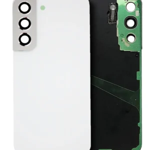 Back Cover Glass With Camera Lens For Samsung Galaxy S22 5G (Service Pack) (White)