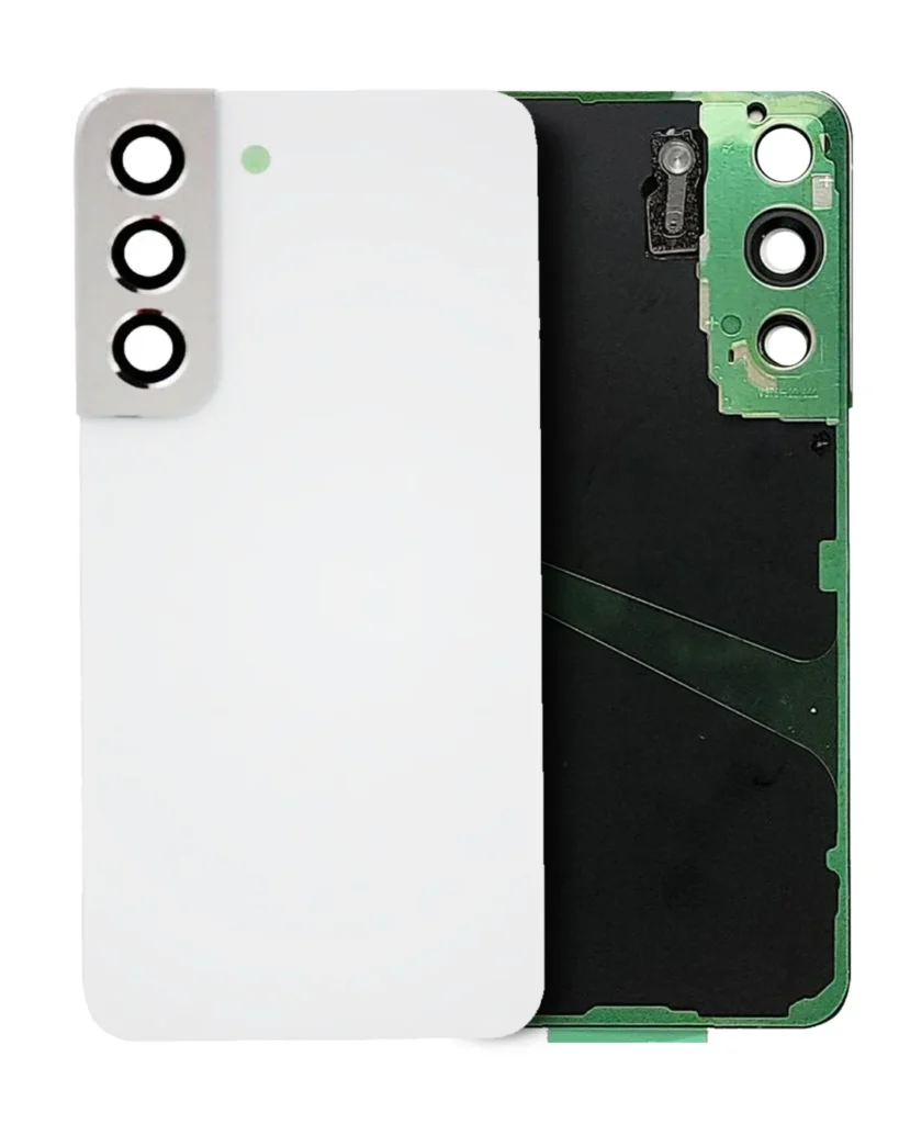 Back Cover Glass With Camera Lens For Samsung Galaxy S22 5G (Service Pack) (White)