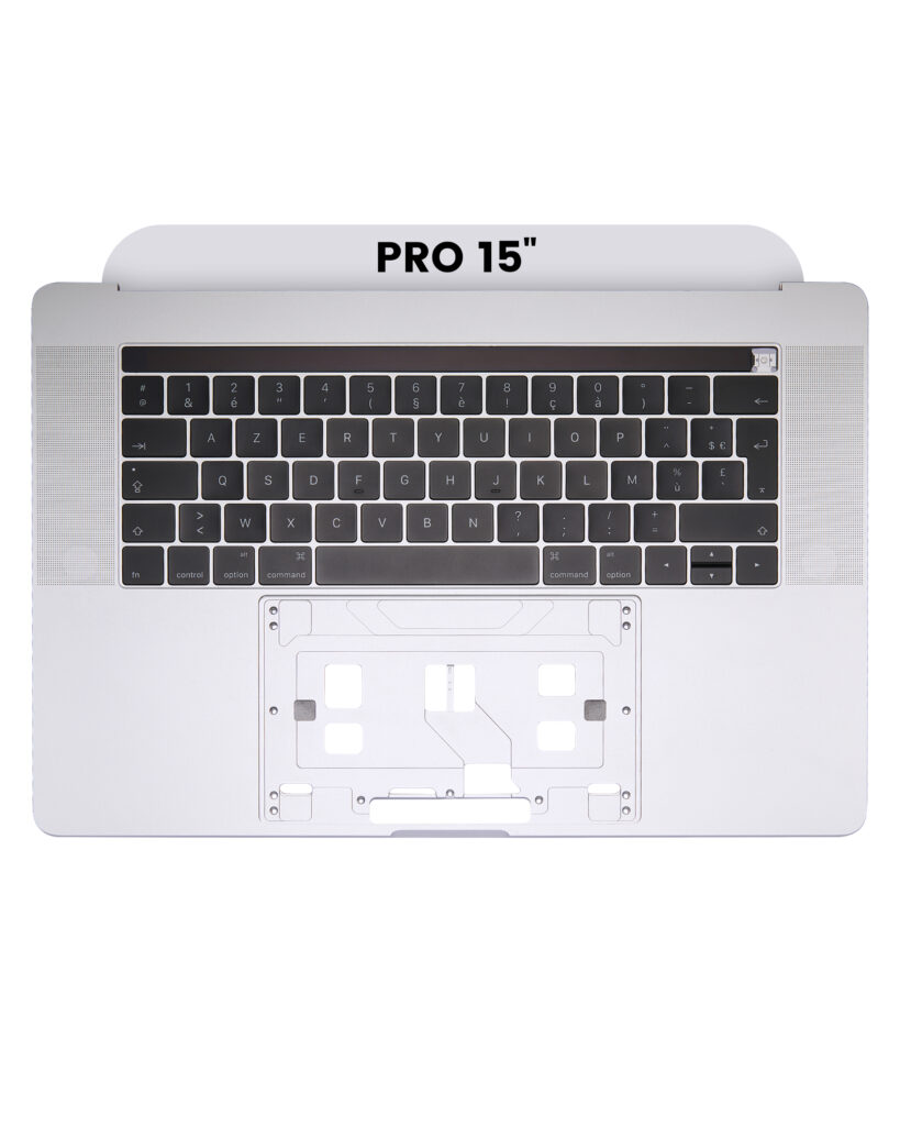 Top Case with Keyboard (ISO French) For MacBook Pro 15" A1707 (2016-2017) (Silver)