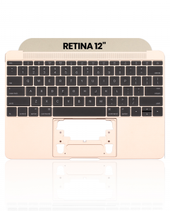 Top Case with Keyboard (ANSI US) and Microphone For MacBook 12" A1534 (2016-2017) (Used OEM Pull: Grade A) (Gold)